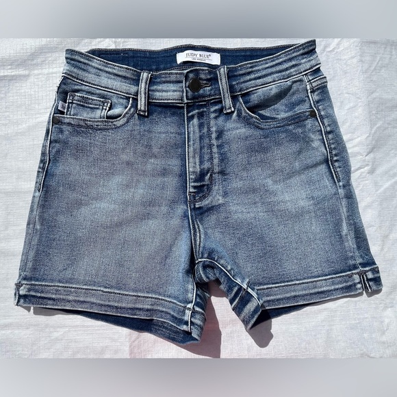 Judy Blue Light Blue Jean Shorts - Picture 3 of 13